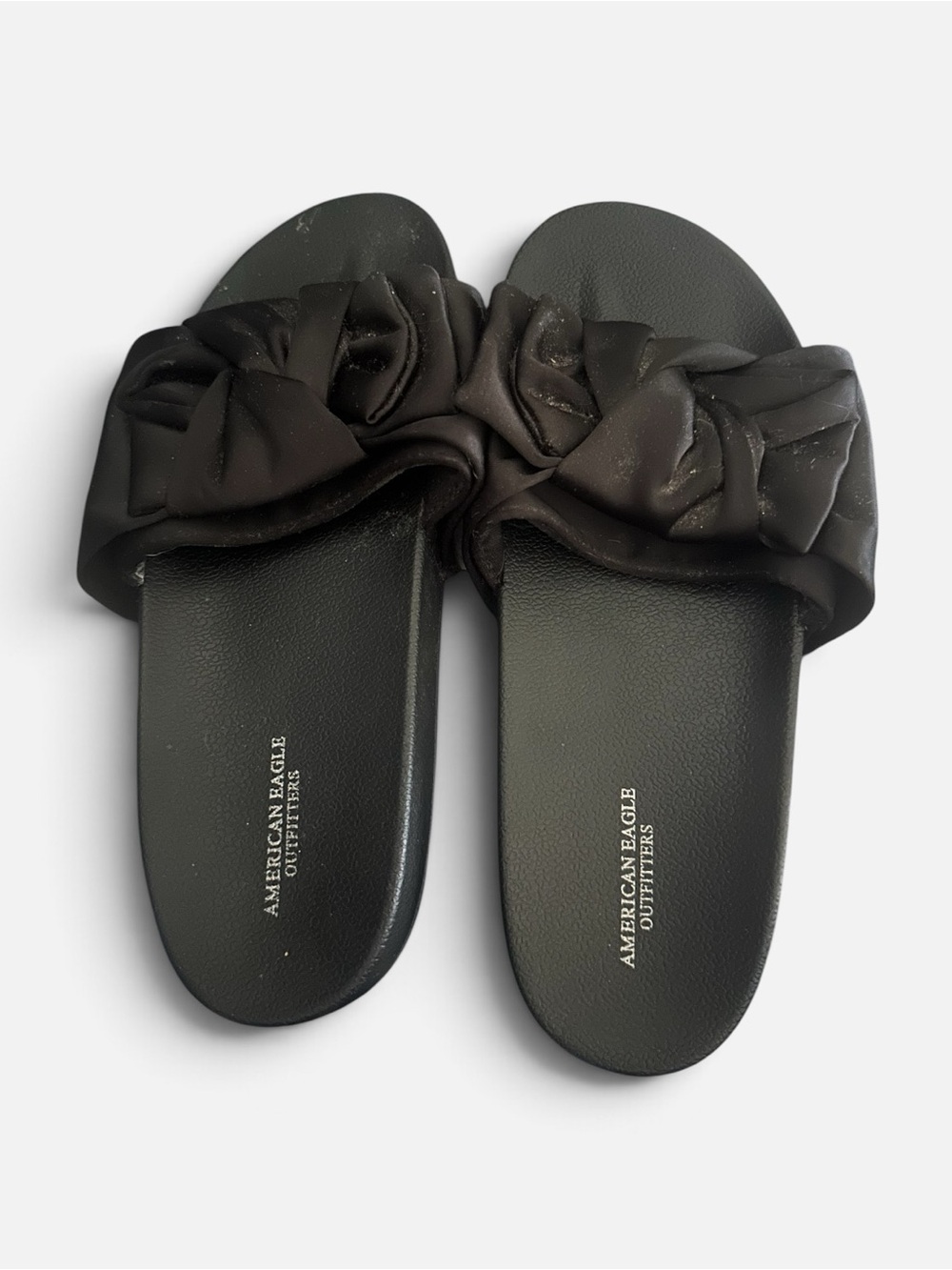 American Eagle Outfitters Black Ruffle Slide Sandals - Women's
